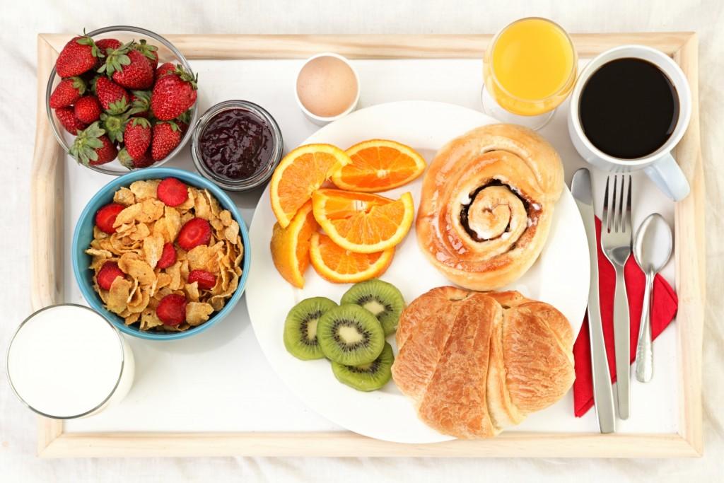 A healthy breakfast on a tray