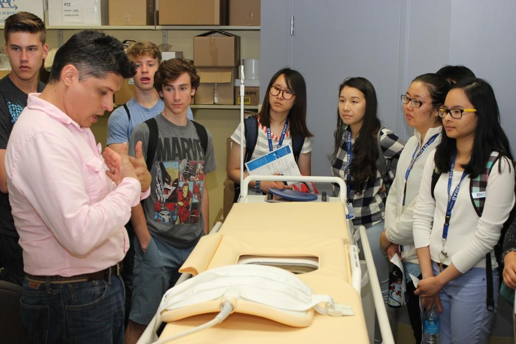 Dr. Samuel Pichardo, a TBRRI scientist and Adjunct Professor at Lakehead University, explains how high intensity focused ultrasound (HIFU) works to a group of SHAD students during their recent visit to Thunder Bay Regional Health Sciences Centre.