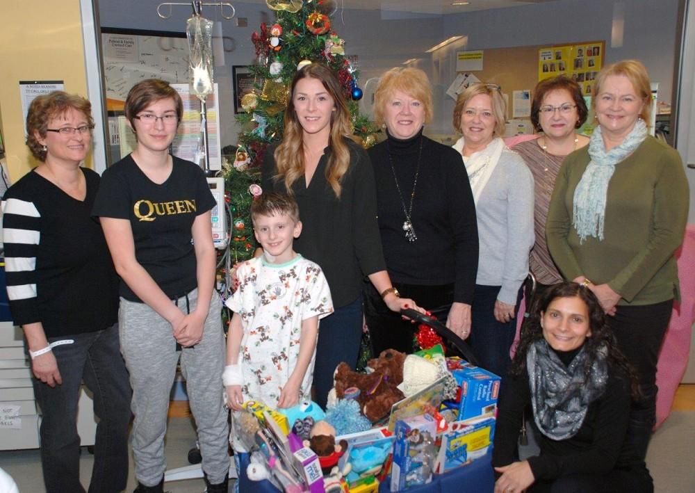 The Thunder Bay Hill City Kinettes were at Thunder Bay Regional Health Sciences Centre on Thursday, December 17 to drop off a wagon full of special toys and books – all destined for young patients who will be at TBRHSC over the holidays.