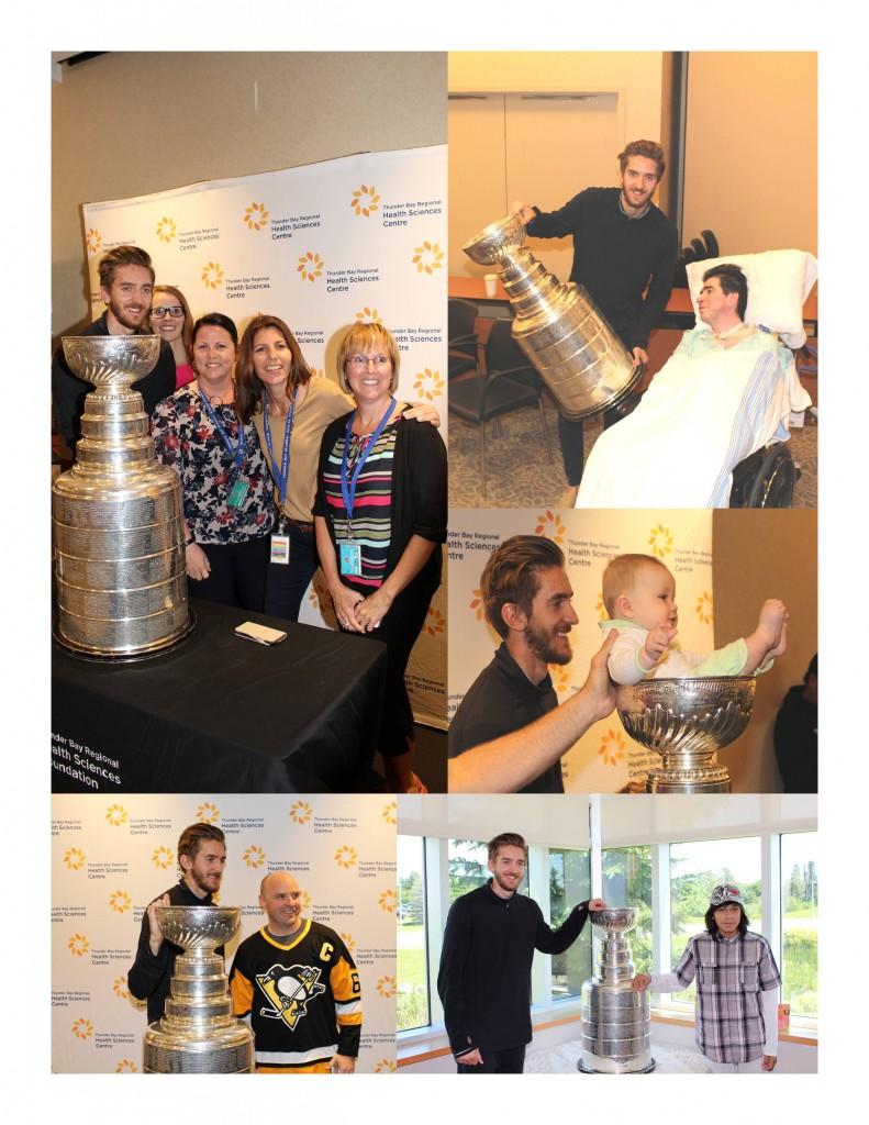 Matt Murray with the Stanley Cup sharing a special moment with and patients, families and staff.