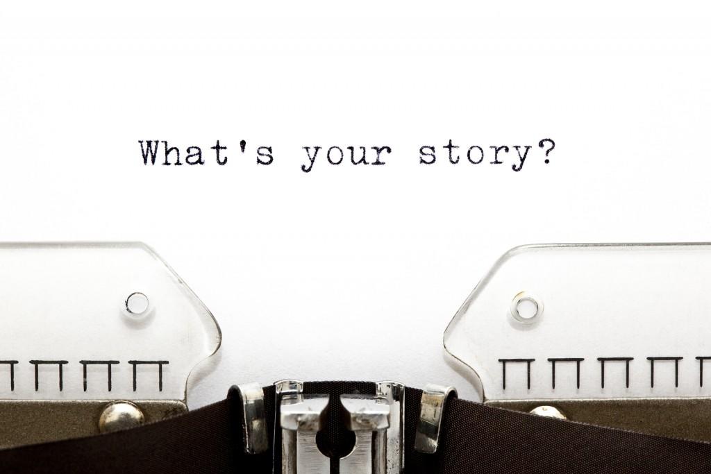 Concept image with What is Your Story printed on an old typewriter