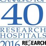 The Top 40 list is a compilation by Research Infosource to emphasize the very important role that hospitals play in Canadian medical research.