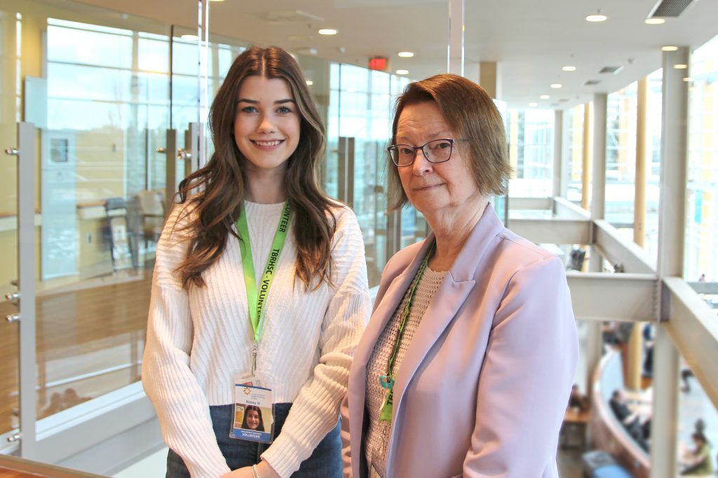 (L-R) Abbey Hunter and Kim Montanaro are Volunteers and Patient Family Advisors at the Thunder Bay Regional Health Sciences Centre.