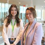 (L-R) Abbey Hunter and Kim Montanaro contribute to the patient experience through volunteering at Thunder Bay Regional Health Sciences Centre.