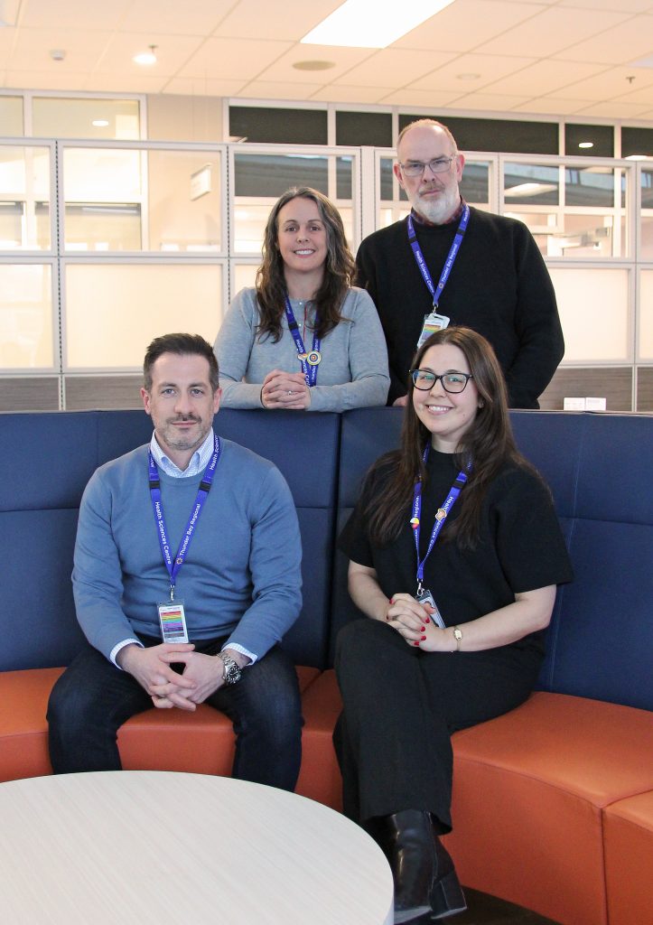 (Top row) Raiili Pellizzari, Communications Specialist and Project Lead; Steve Coghill, Senior Graphic Designer; (Bottom row) Marcello Bernardo, Manager, Communications and Engagement; and Gina Fata, Cultural Communications Specialist.