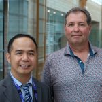 (L-R): Dr. Alex Pisig, MD, Ophthalmologist who led bringing simple retinal detachment repair to TBRHSC and Bob Campbell, first patient to receive treatment locally.
