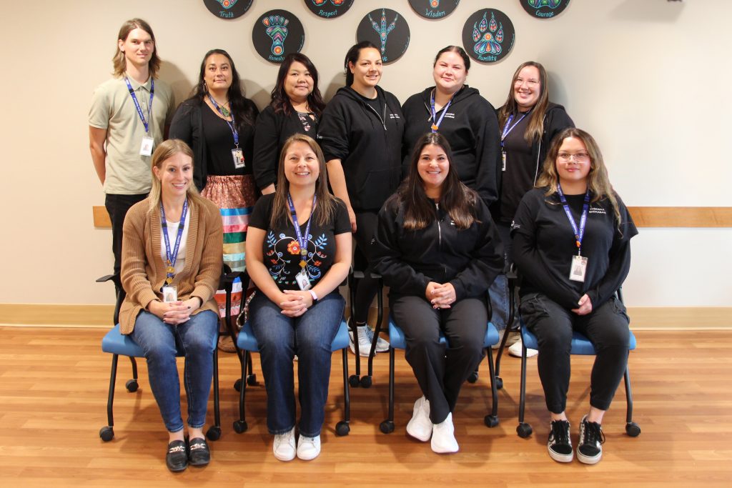 Members of the Miskwaa Biidaaban team (Red Dawn Indigenous Collaboration department) at Thunder Bay Regional Health Sciences Centre​.